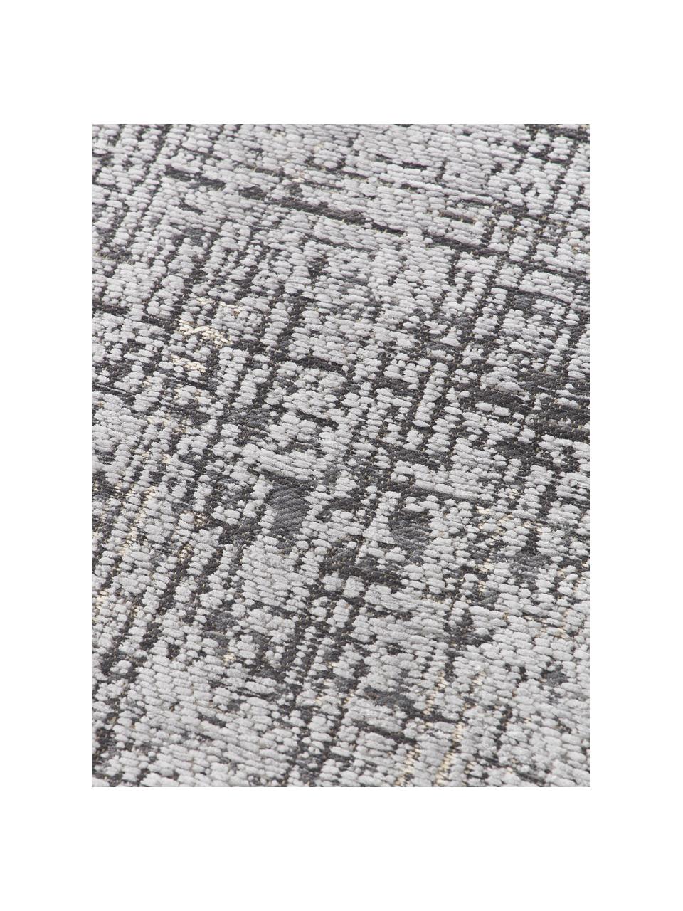 Tapis de couloir Laurence, 70% polyester, 30% coton, certifié GRS, Gris, noir, larg. 80 x long. 250 cm