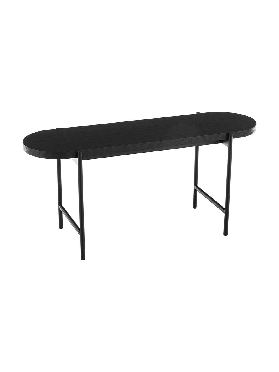 Table basse noire avec plateau en bois Mica, 2 élém., Plateau : placage en bois de chêne, laqué noir Pieds : noir, mat