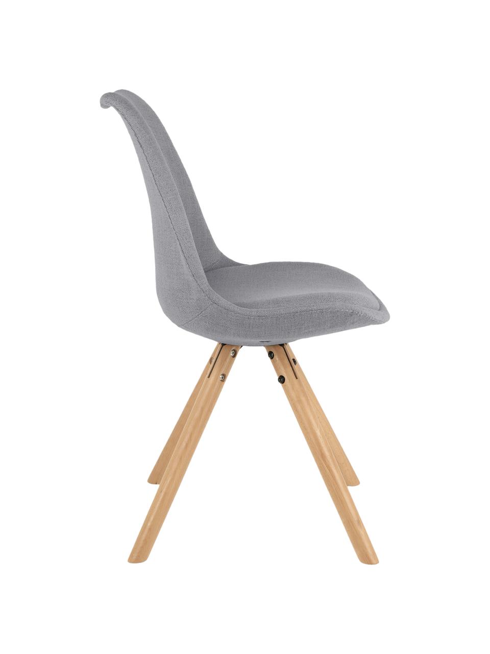 Sillas tapizadas Maxi, 2 uds., estilo escandinavo, Asiento: plástico, Tapizado: poliéster 20.000 ciclos e, Patas: madera de haya, Tejido gris, An 46 x F 54 cm