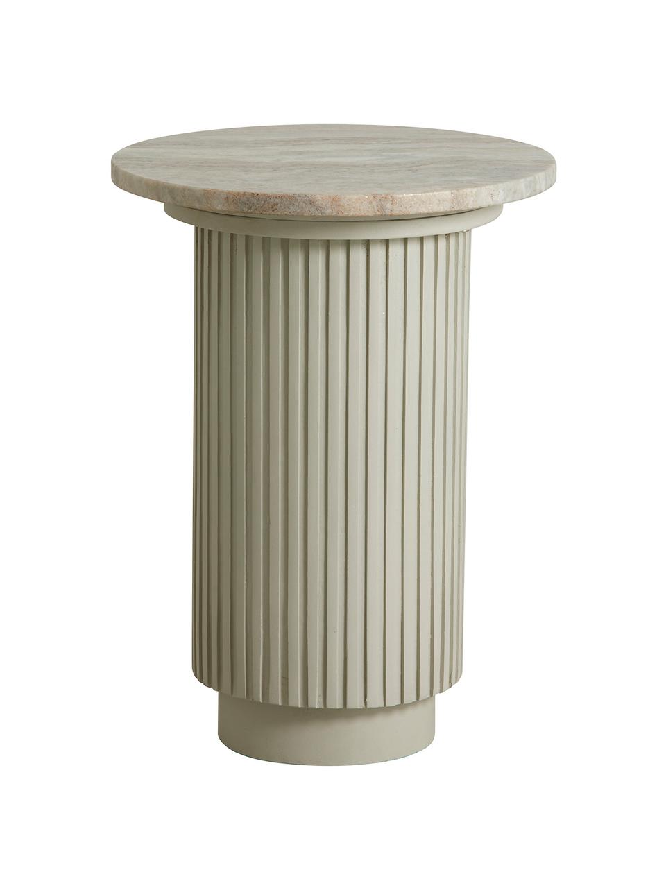 Okrągły stolik pomocniczy z marmurowym blatem Erie, Blat: marmur, Naturalny biały, Ø 40 x W 55 cm