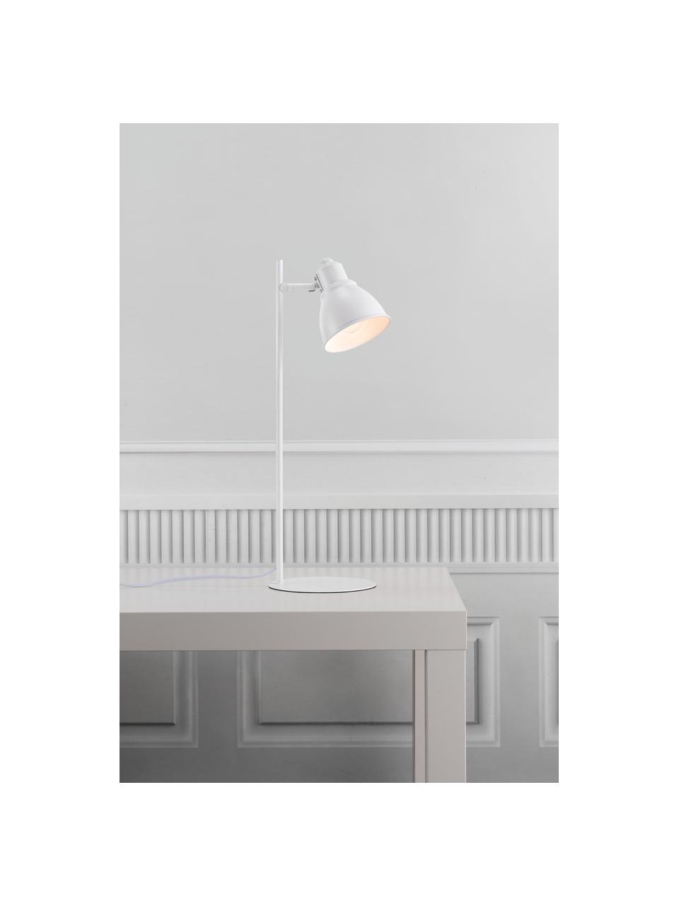 Schreibtischlampe Mercer in Weiß, Lampenschirm: Metall, beschichtet, Lampenfuß: Metall, beschichtet, Weiß, Ø 15 x H 45 cm