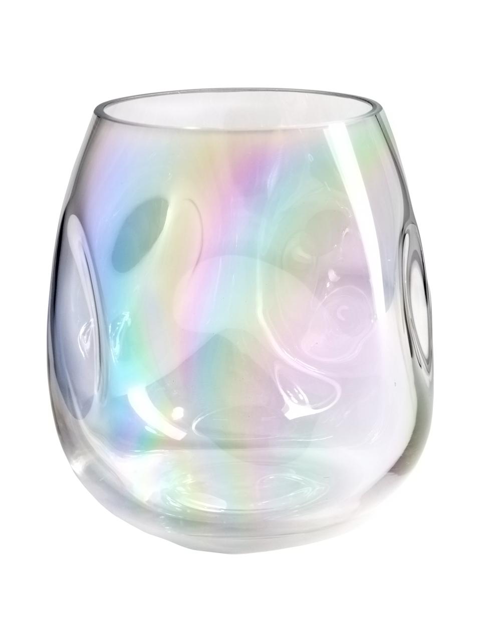 Vase irisé verre soufflé bouche Rainbow, Verre, soufflé bouche, Transparent, irisé, Ø 17 x haut. 17 cm