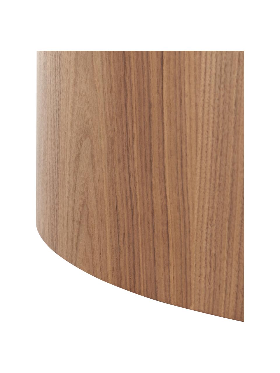 Mesa de centro redonda de madera Dan, Tablero de fibras de densidad media (MDF) con chapado de nogal, Madera oscura, Ø 80 x Al 30 cm