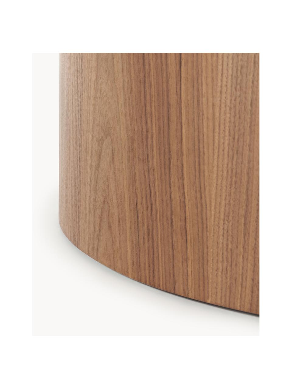 Kulatý dřevěný konferenční stolek Dan, MDF deska (dřevovláknitá deska střední hustoty) s dýhou z ořechu, Ořechové dřevo, Ø 80 cm, V 30 cm