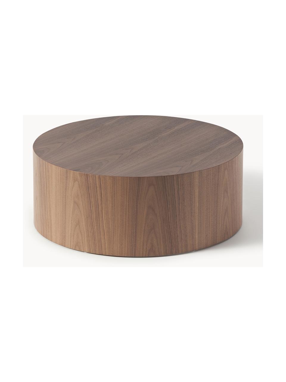 Ronde houten salontafel Dan, MDF met walnoothoutfineer, Donker hout, Ø 80 x H 30 cm