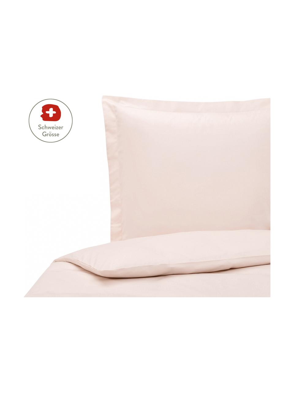 Baumwollsatin-Bettdeckenbezug Premium in Rosa mit Stehsaum, Webart: Satin, leicht glänzend Fa, Rosa, B 160 x L 210 cm