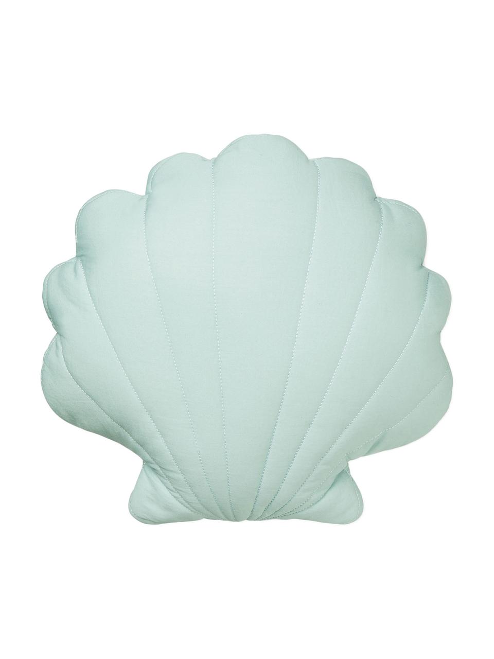 Poduszka z bawełny organicznej z wypełnieniem Sea Shell, Tapicerka: bawełna organiczna, certy, Zielony miętowy, S 28 x D 39 cm