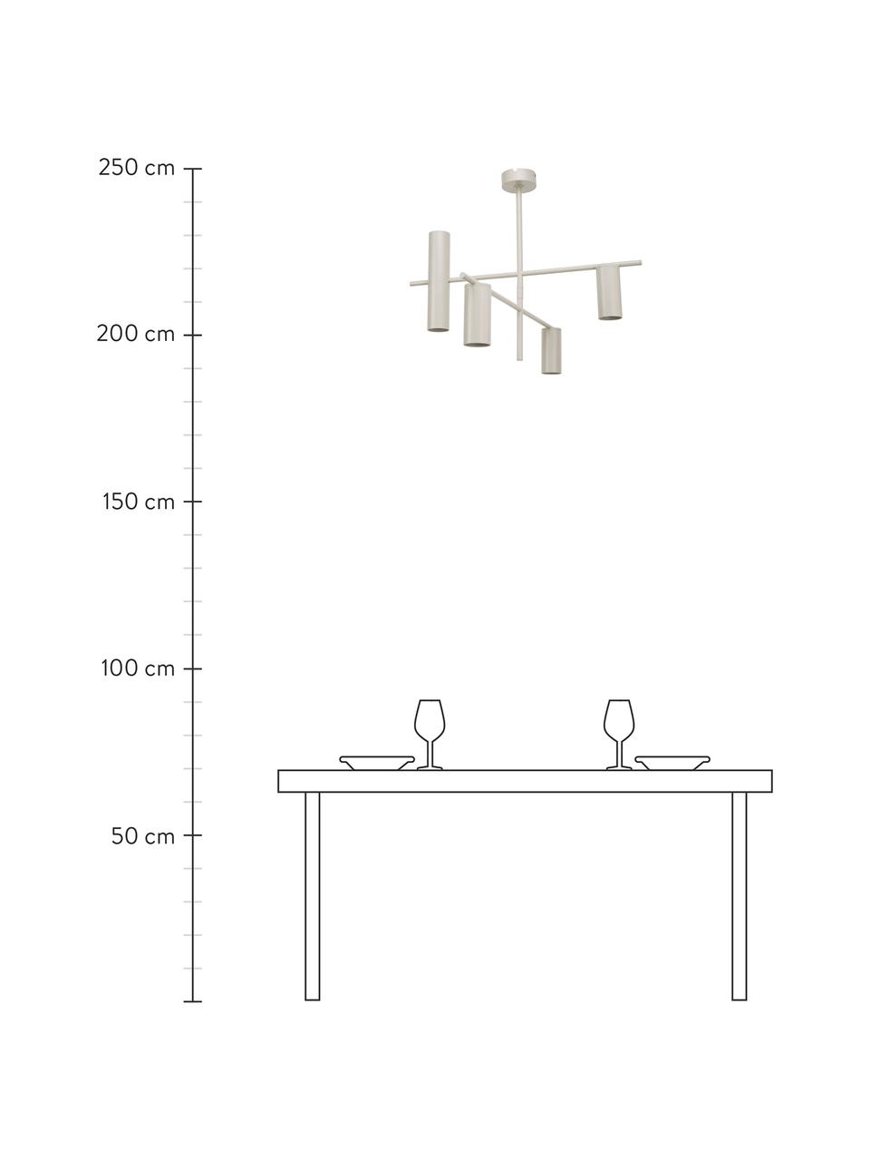 Moderne Deckenleuchte Cassandra in Beige, Lampenschirm: Metall, vernickelt, Beige, 70 x 49 cm