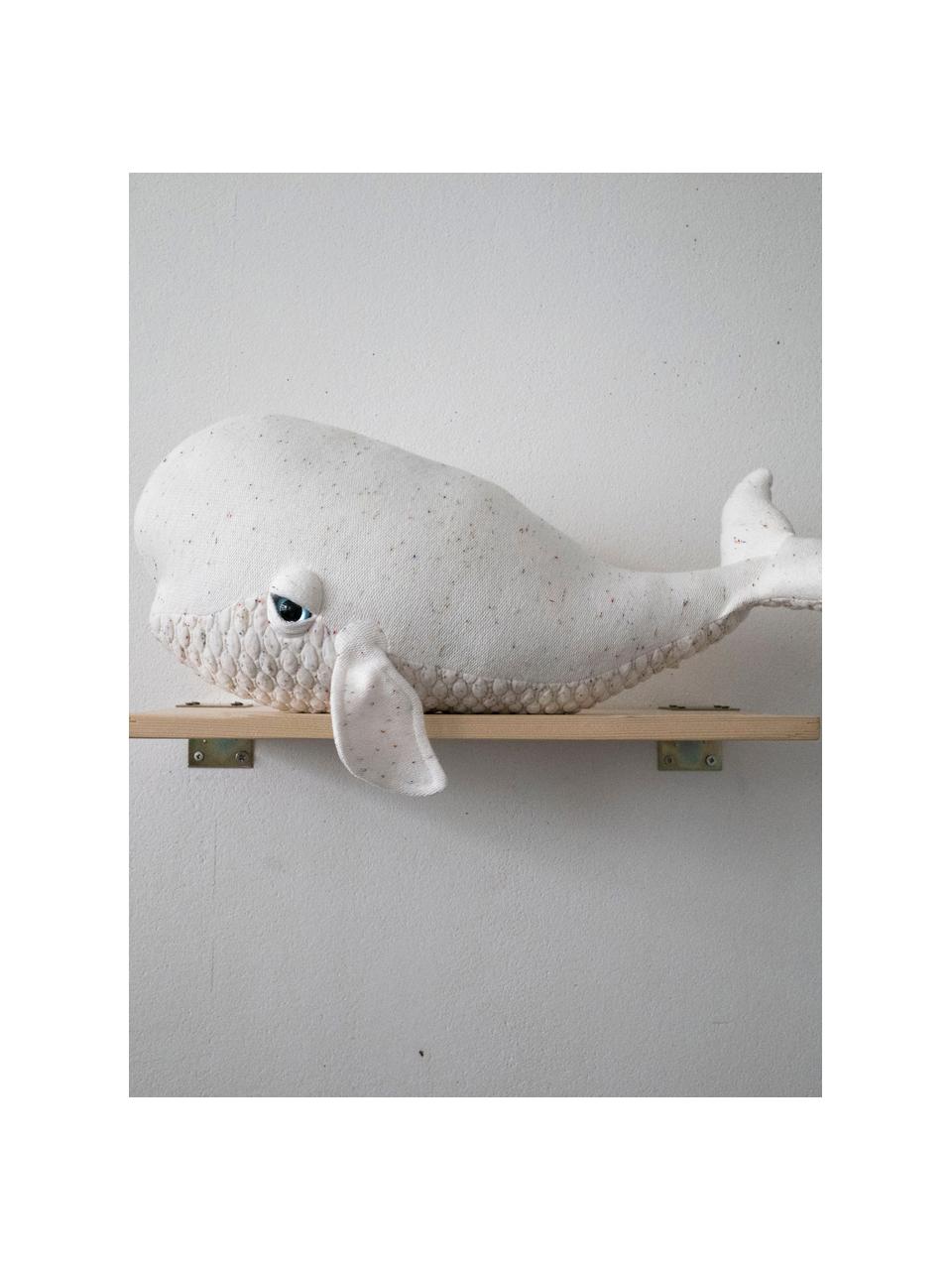 Cojín peluche artesanal Beluga, Off White jaspeado, An 46 x Al 21 cm