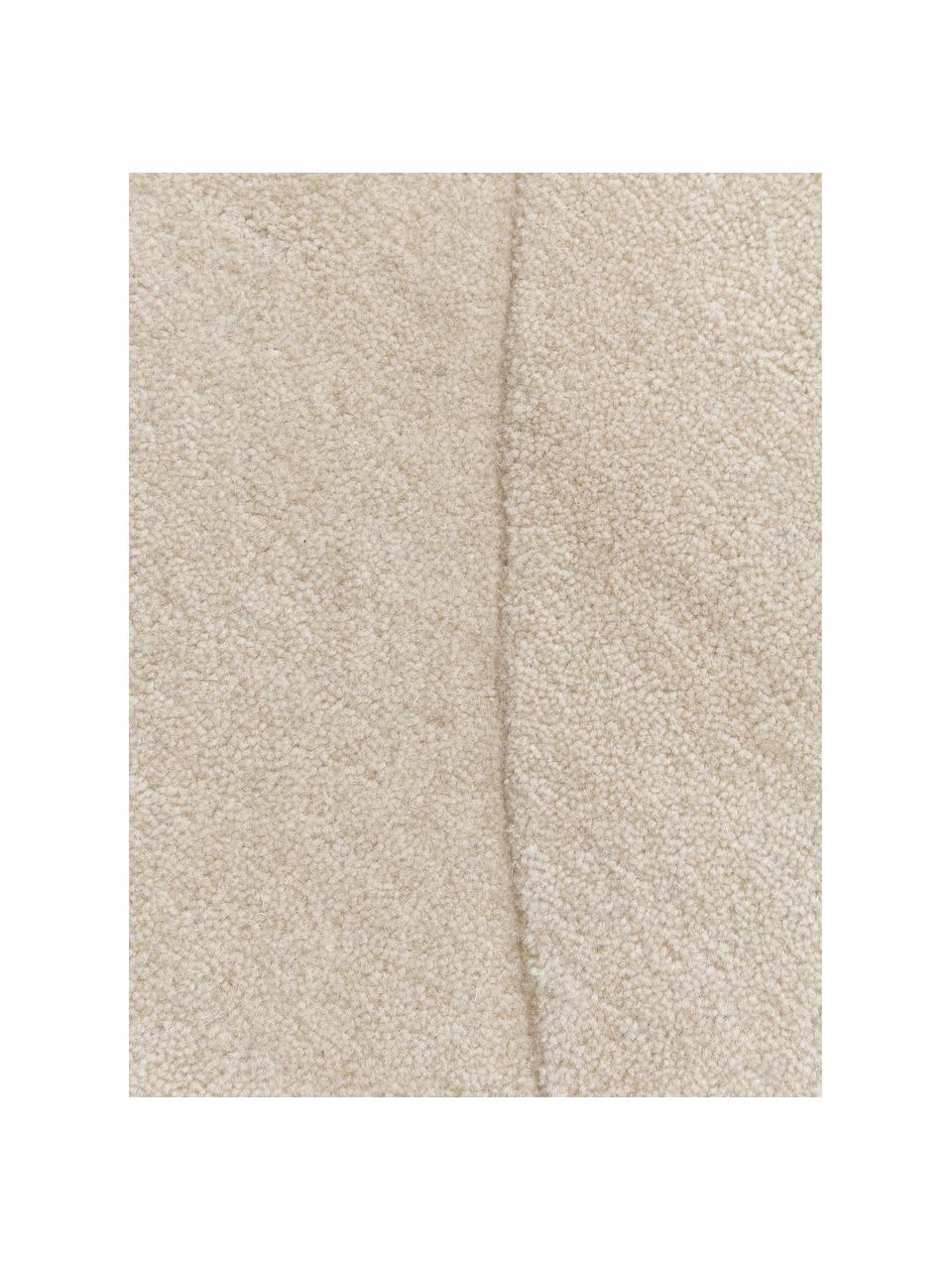 Ručně všívaný vlněný koberec v organickém tvaru Kadey, Světle béžová, Š 150 cm, D 230 cm (velikost M)