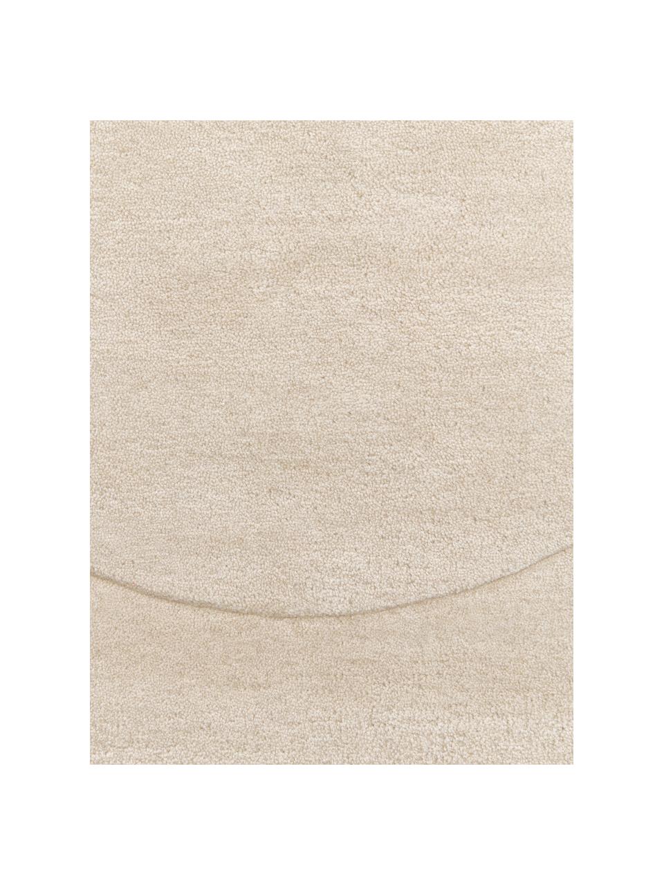 Handgetuft wollen vloerkleed Kadey in organische vorm, Bovenzijde: 100% wol, RWS-gecertifice, Onderzijde: 100% katoen Bij wollen vl, Lichtbeige, B 150 x L 230 cm (maat M)