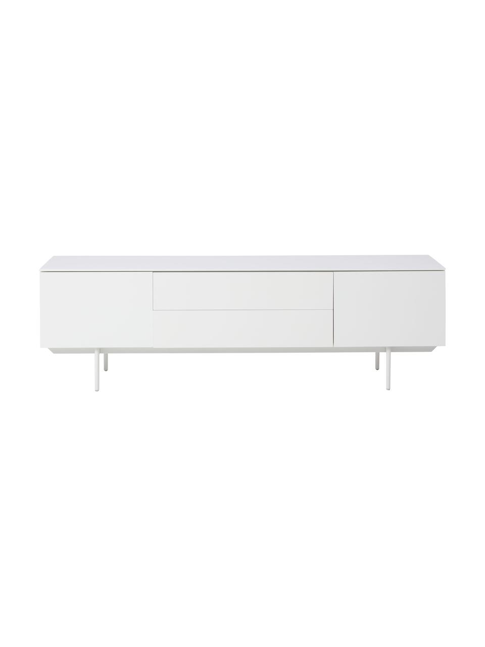 Aparador Elyn, Estructura: tablero de fibras de dens, Patas: metal con pintura en polv, Blanco mate, An 180 x Al 55 cm