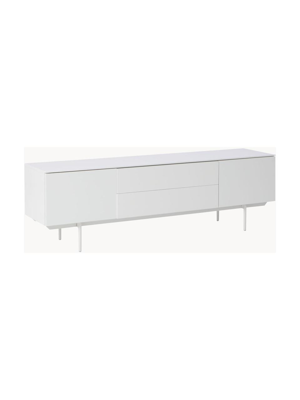 Credenza bassa Elona, Bianco opaco, Larg. 180 x Alt. 55 cm