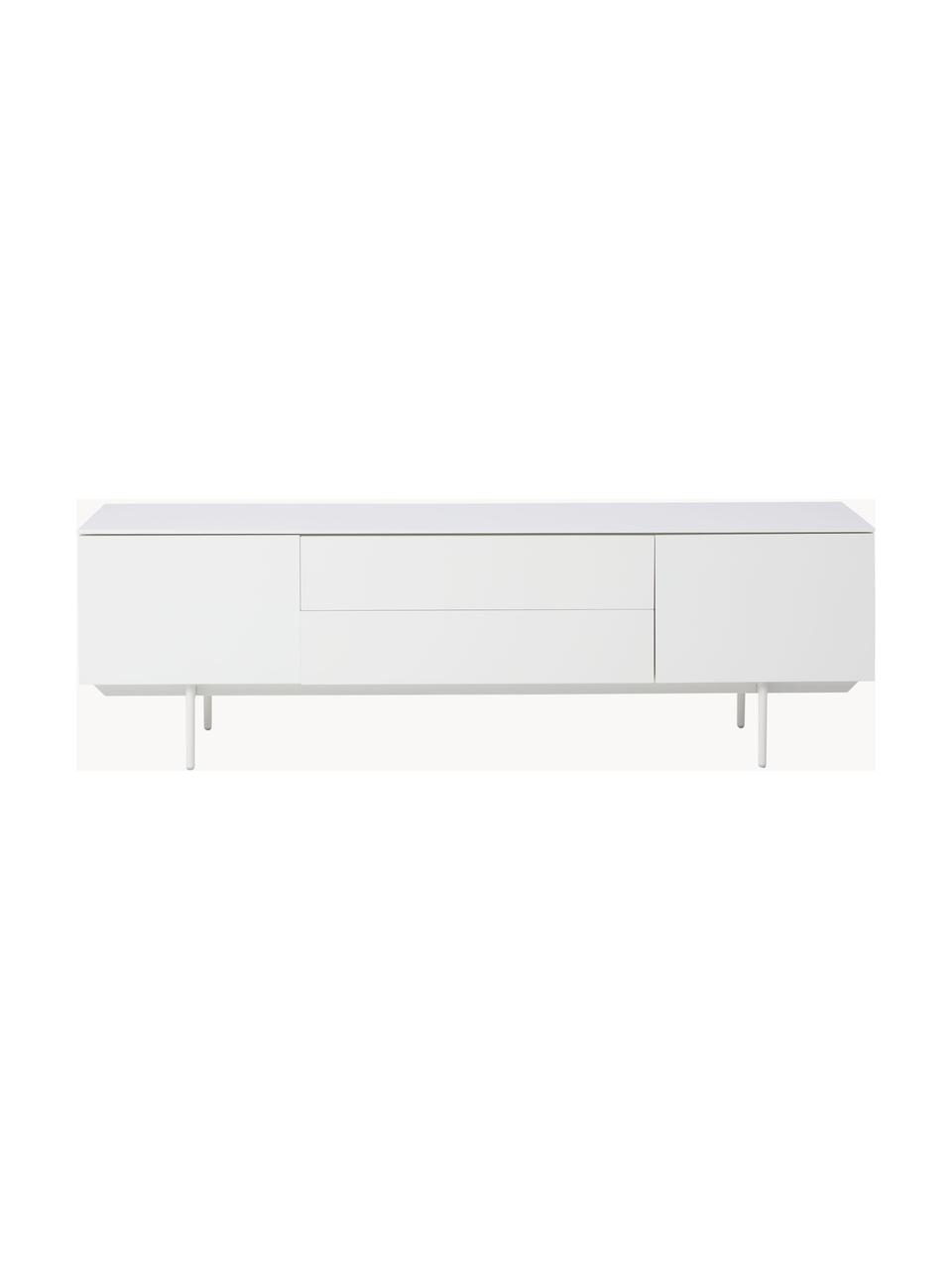 Aparador Elona, Estructura: tablero de fibras de dens, Patas: metal con pintura en polv, Blanco mate, An 180 x Al 55 cm