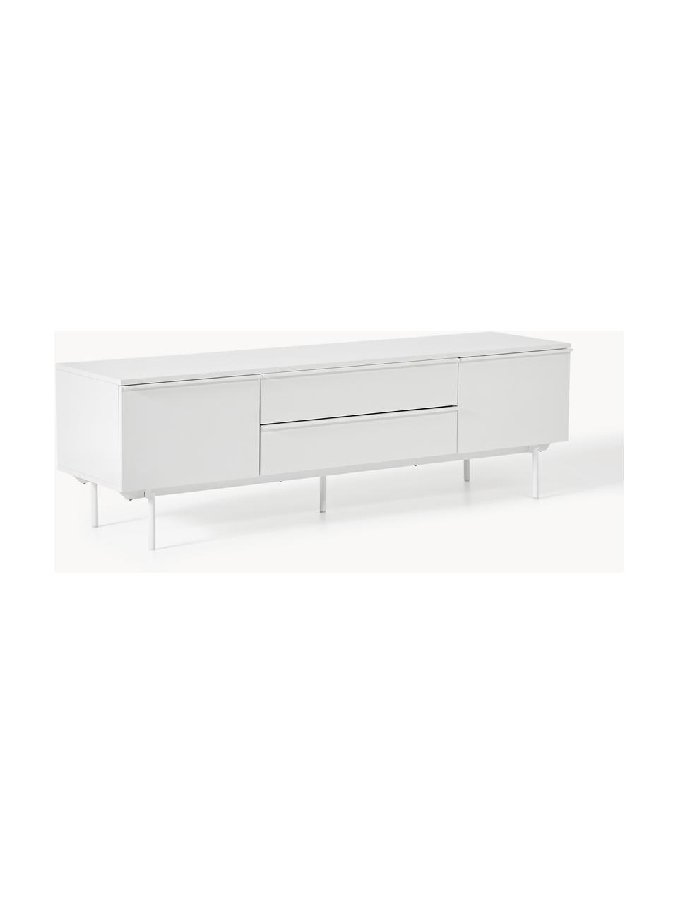 Meuble bas en bois Elona, Blanc, larg. 180 x haut. 55 cm