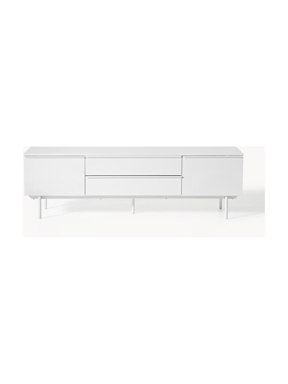 Meuble bas en bois Elona, Blanc, larg. 180 x haut. 55 cm