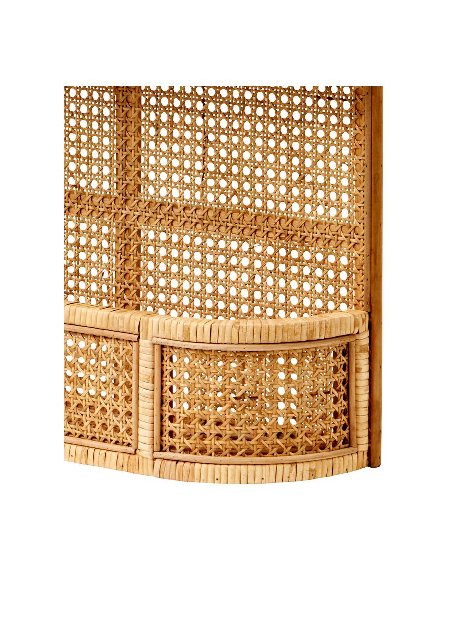 Étagère murale avec cannage Lucca, Rotin, finition naturelle, Brun, larg. 55 x haut. 70 cm