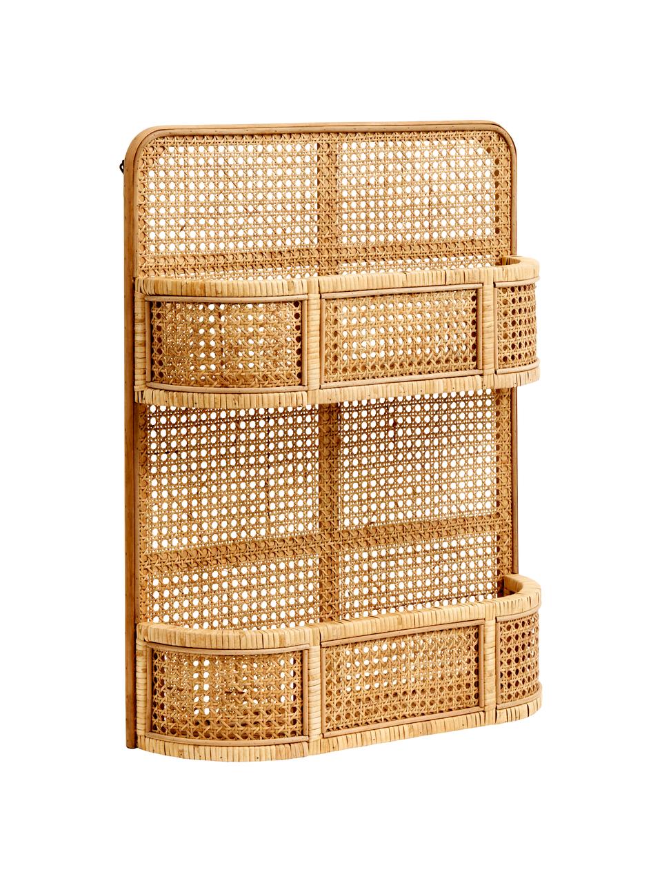 Étagère murale avec cannage Lucca, Rotin, finition naturelle, Brun, larg. 55 x haut. 70 cm