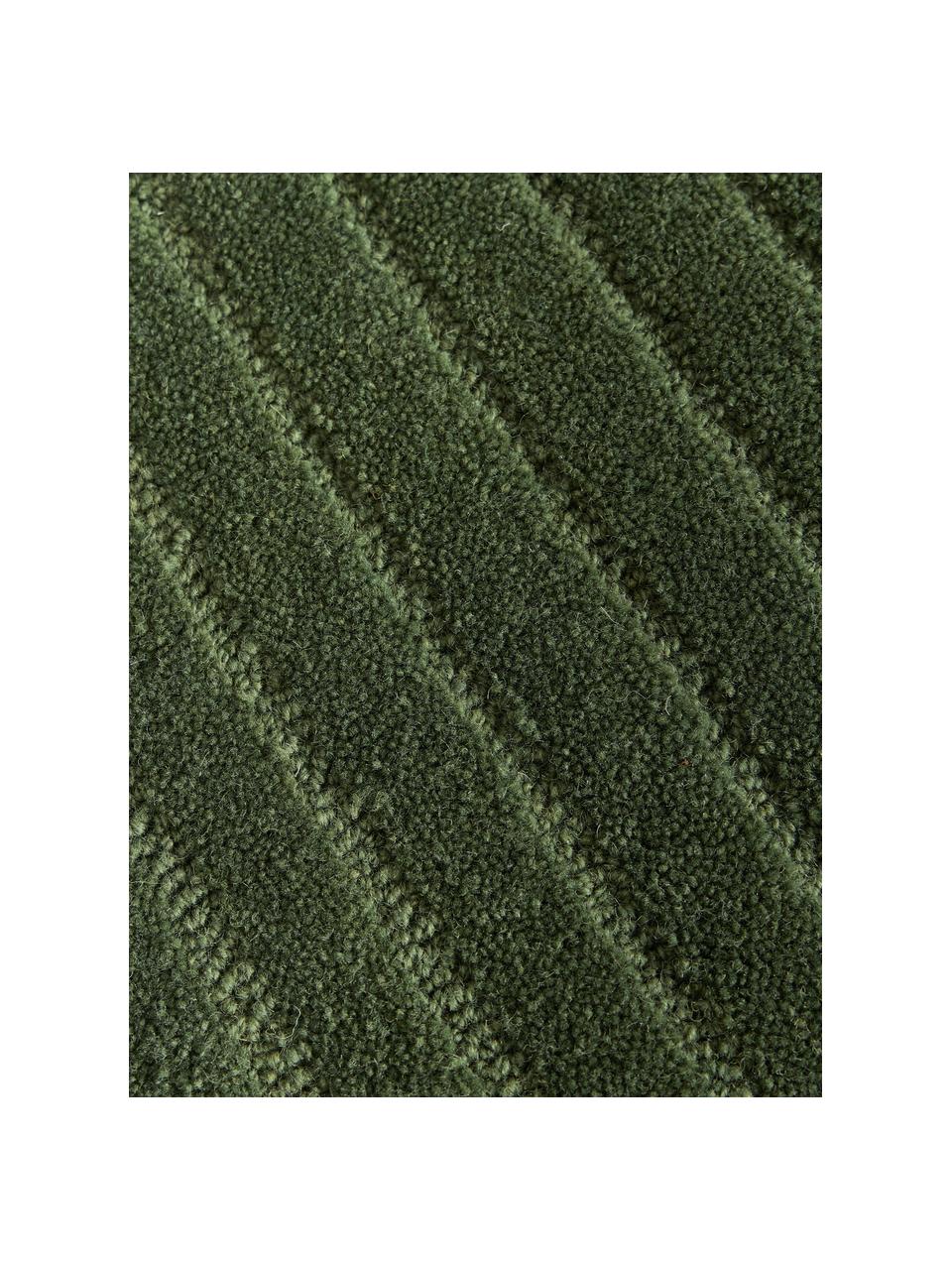 Tapis en laine tuftée main Mason, Vert foncé, larg. 80 x long. 150 cm (taille XS)