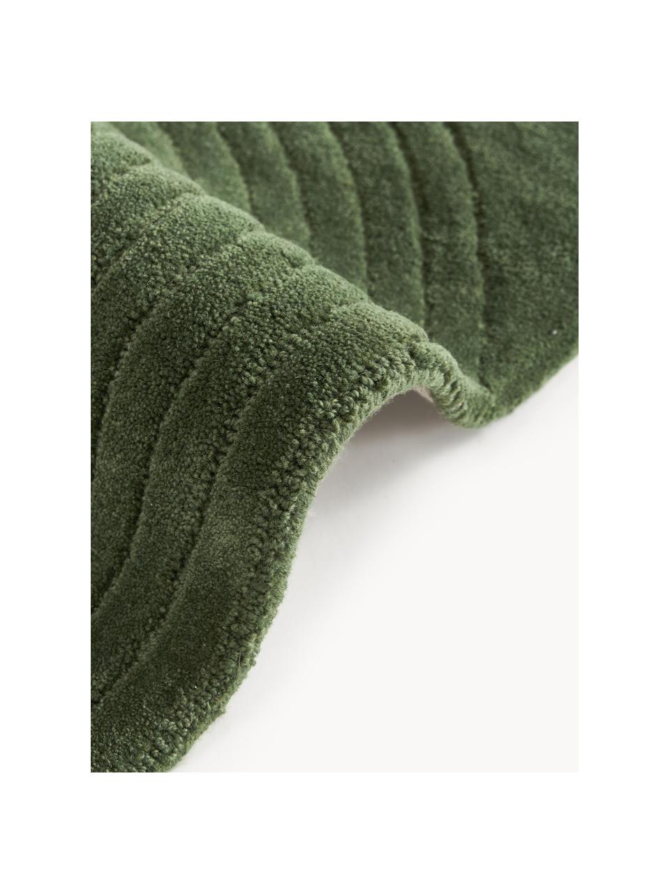 Tapis en laine tuftée main Mason, Vert foncé, larg. 80 x long. 150 cm (taille XS)