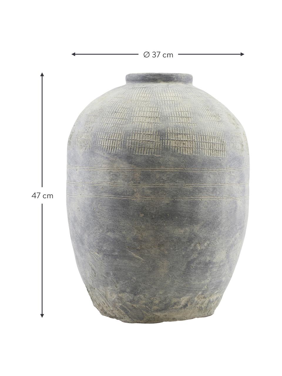 Velká betonová váza Rustik, Beton, Odstíny šedé, Ø 37 cm, V 47 cm