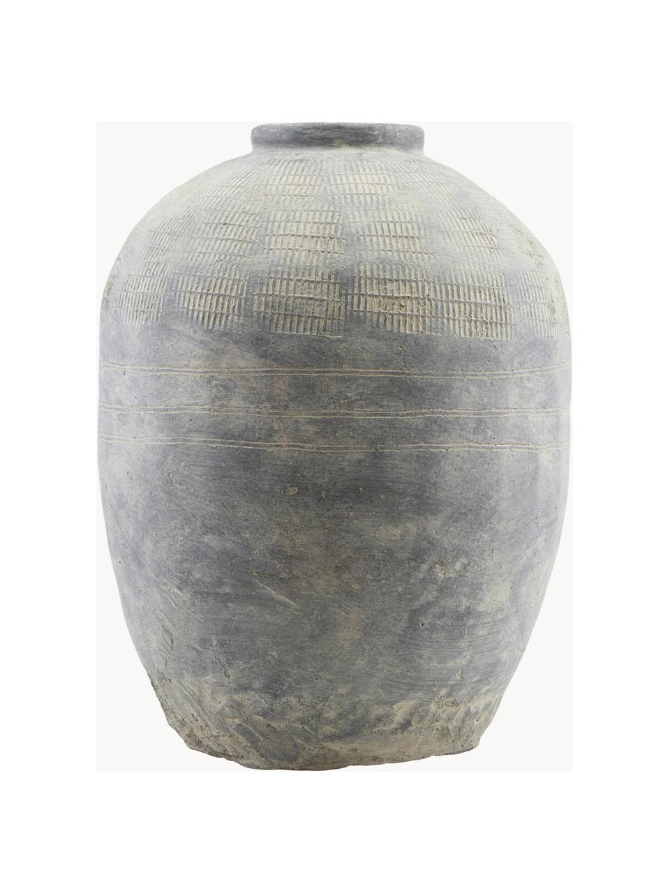 Bodenvase Rustik aus Beton, H 47 cm, Beton, Grautöne, Ø 37 x H 47 cm