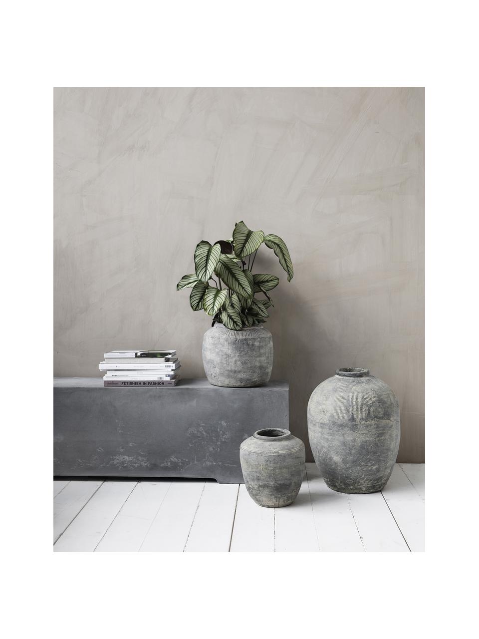 Velká betonová váza Rustik, V 47 cm, Beton, Odstíny šedé, Ø 37 cm, V 47 cm