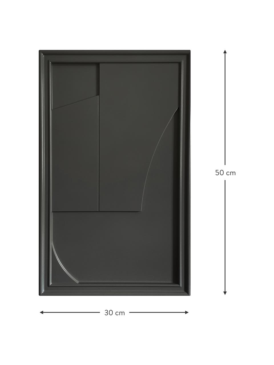 Decoración de pared artesanal Verge, Estructura: madera con acabado satina, Tablero: fibra de densidad media (, Negro, An 30 x Al 50 cm