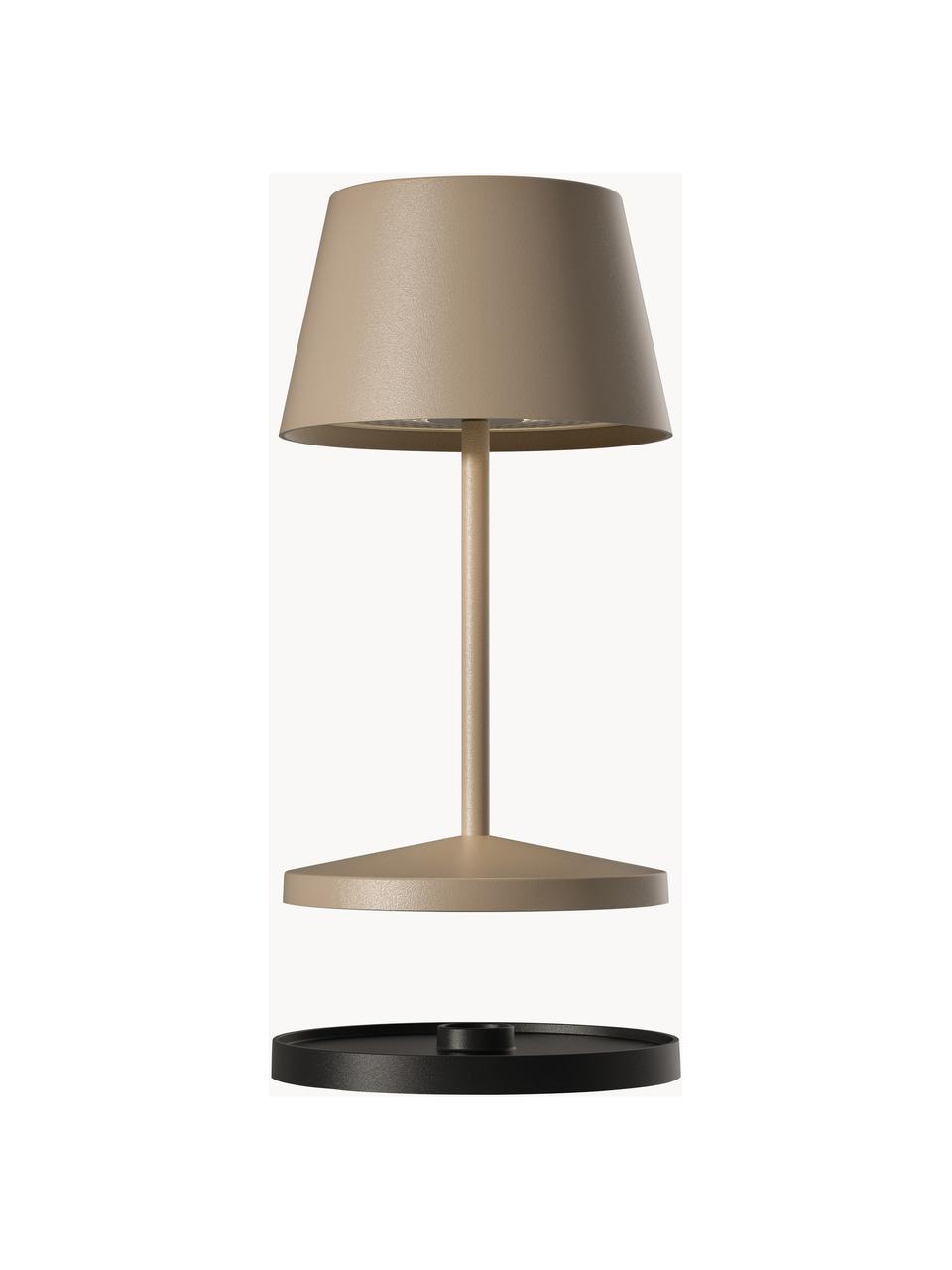 Lampada da esterno portatile a LED con luce regolabile Seoul, Lampada: alluminio rivestito, Beige opaco, Ø 11 x Alt. 20 cm