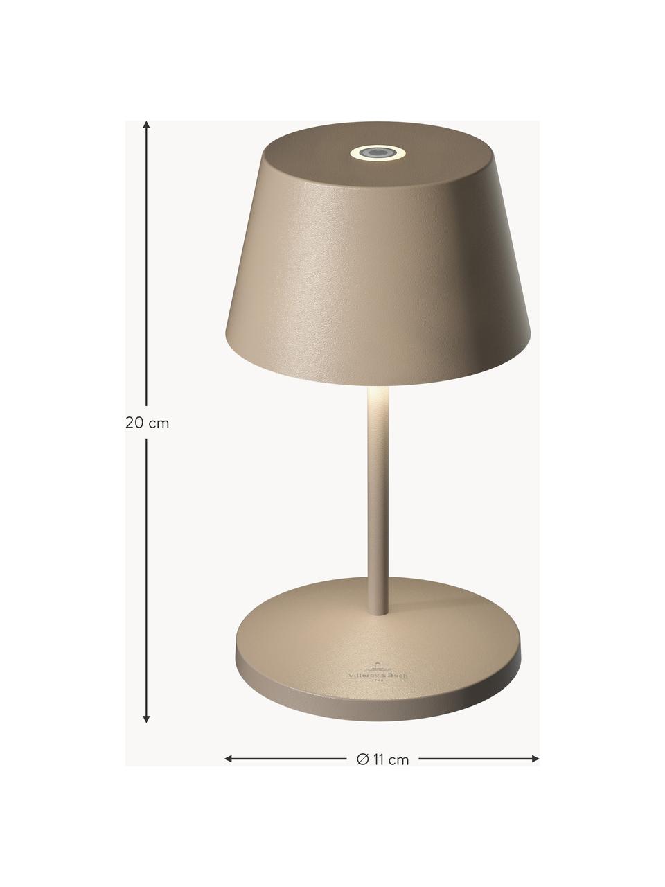 Lampada da esterno portatile a LED con luce regolabile Seoul, Lampada: alluminio rivestito, Beige opaco, Ø 11 x Alt. 20 cm