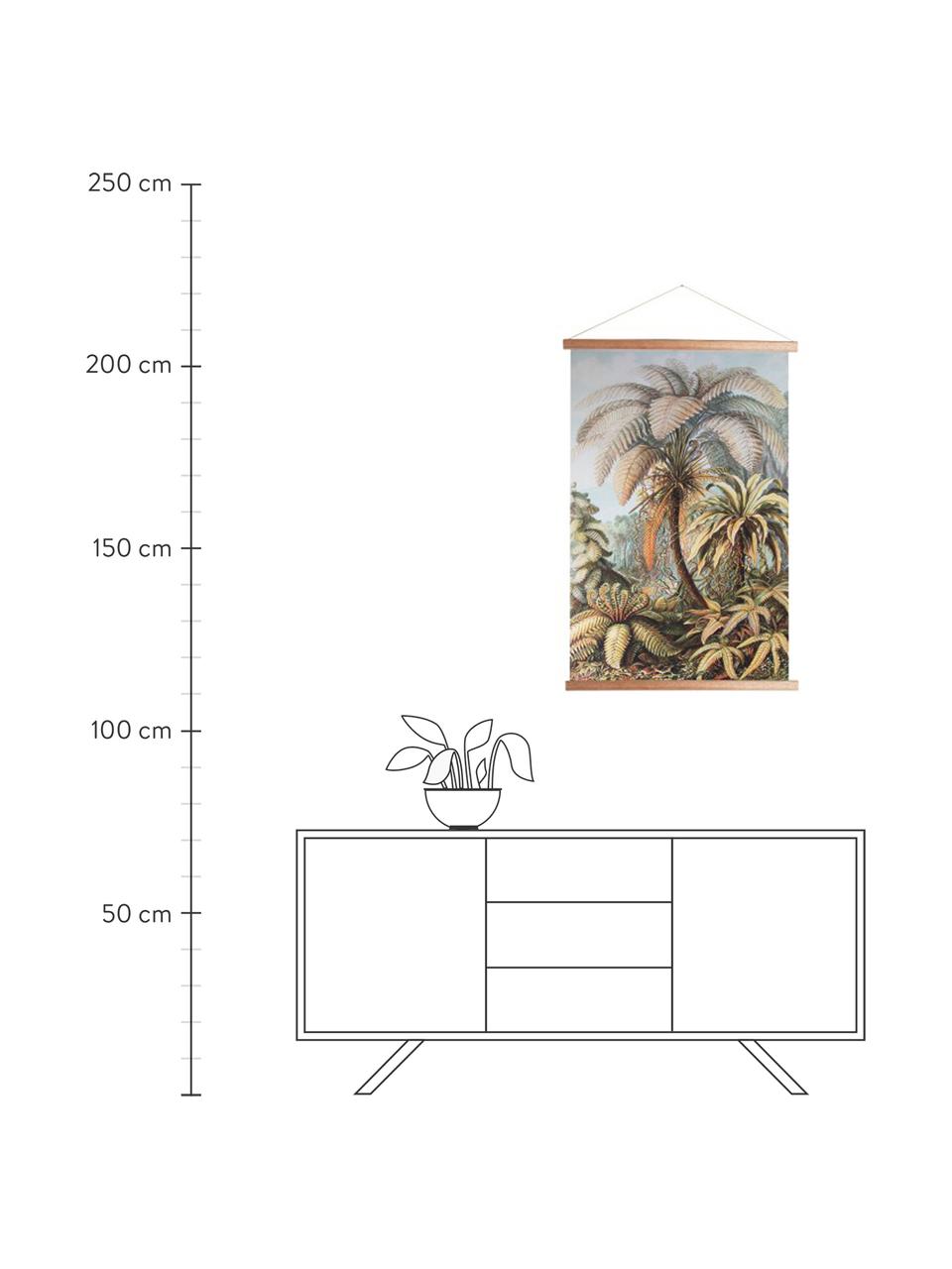 Decorazione da parete Jungle, Immagine: cotone, Cornice: legno, Colorato, Larg. 70 x Alt. 100 cm