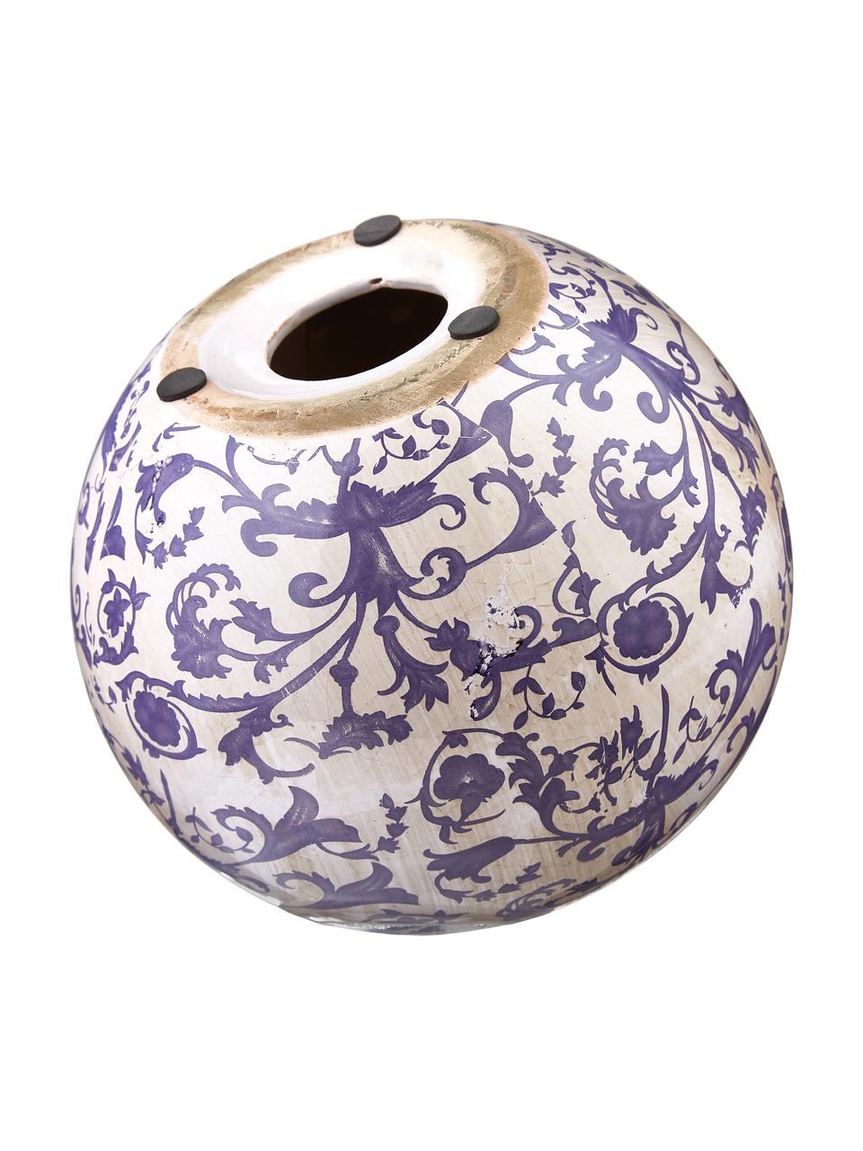 Decoratief object Cerino van keramiek, Keramiek, Lila, wit, Ø 13 x H 13 cm