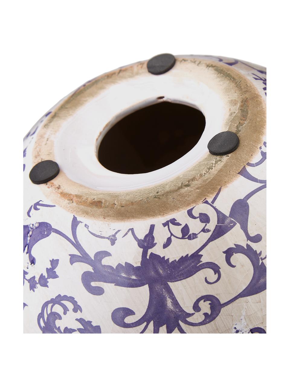 Keramická dekorace Cerino, Keramika, Fialová, bílá, Ø 13 cm, V 13 cm