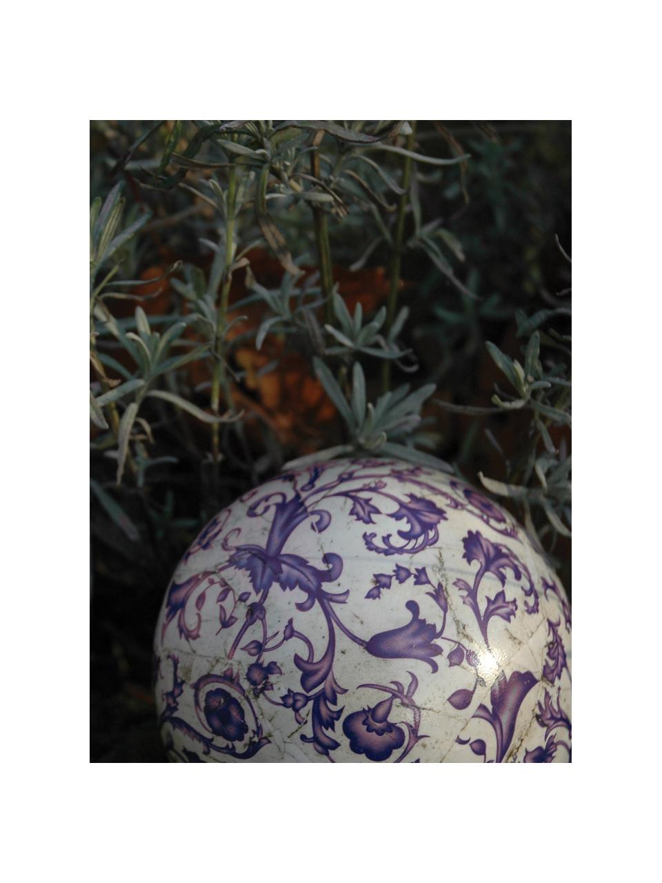 Pieza decorativa de cerámica Cerino, Cerámica, Lila, blanco, Ø 13 x Al 13 cm