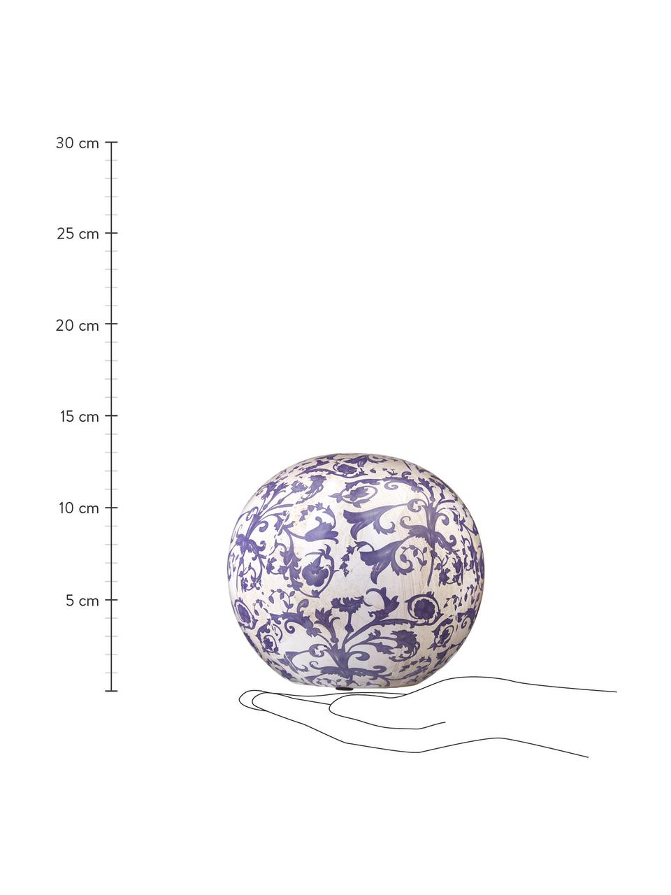 Boule décorative en céramique Cerino, Céramique, Lilas, blanc, Ø 13 x haut. 13 cm