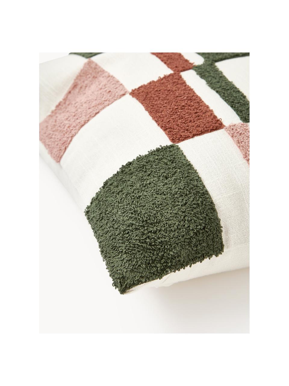 Housse de coussin 45x45 avec motif à carreaux tuftés Scout, 100 % coton

Le matériau est certifié STANDARD 100 OEKO-TEX®,
21.HIN.47113, Hohenstein, Vert, rouge rouille, vieux rose, larg. 45 x long. 45 cm