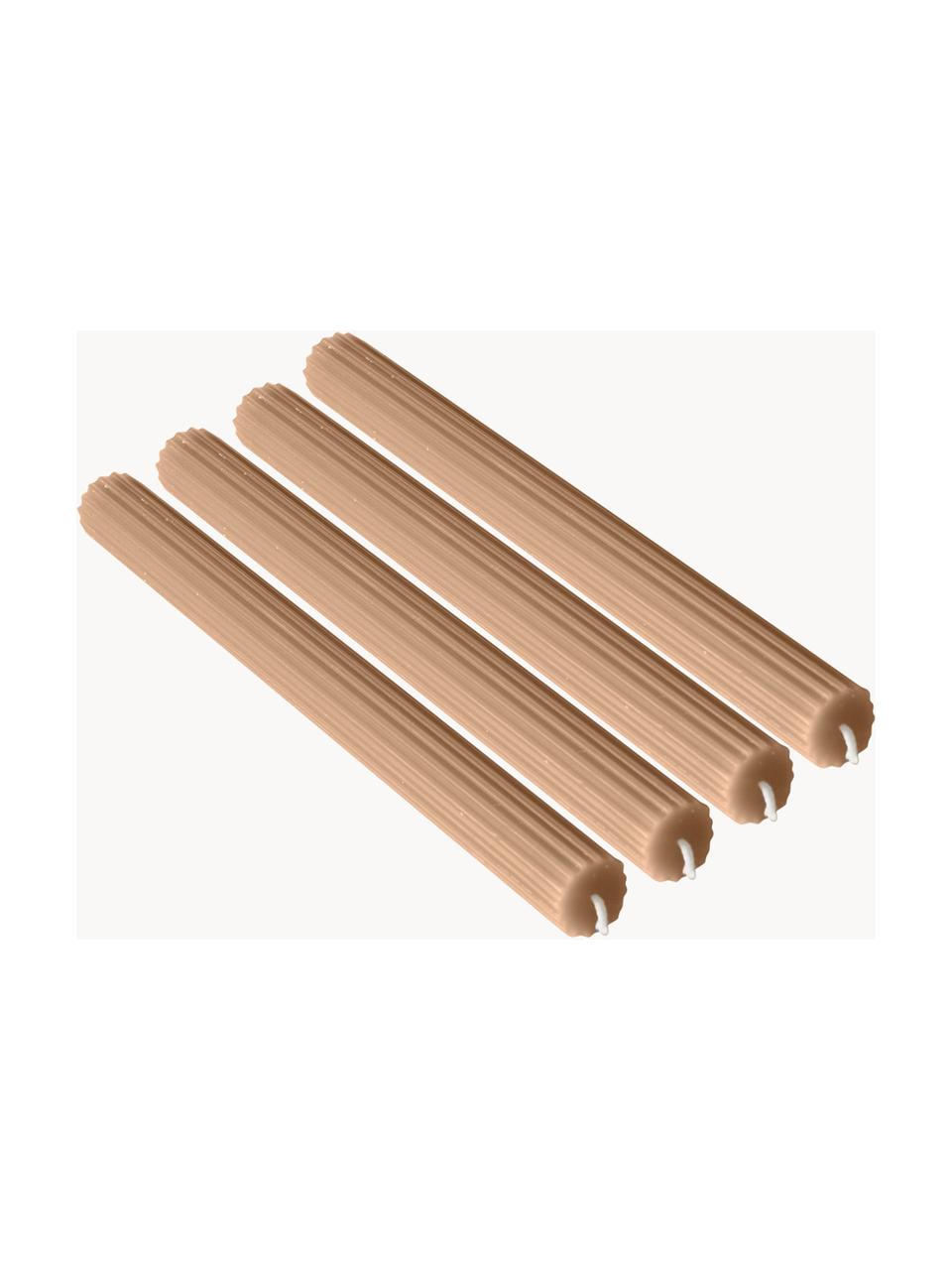 Stabkerzen Classic, 4 Stück, Wachs, Beige, Ø 3 x H 26 cm