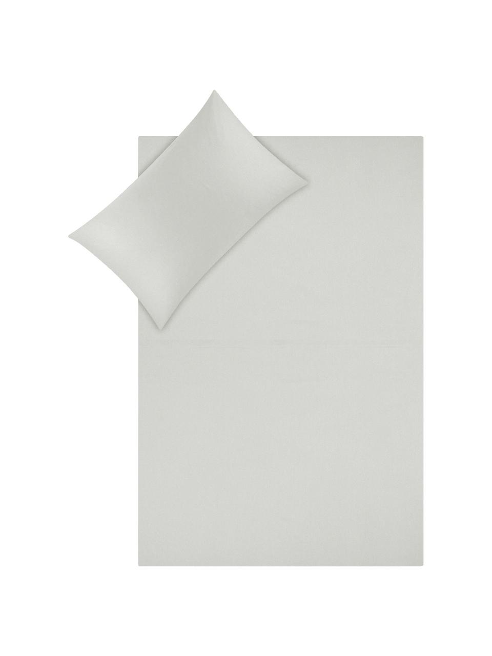 Parure copripiumino in raso di cotone Comfort, Grigio chiaro, 255 x 200 cm + 2 federe 50 x 80 cm