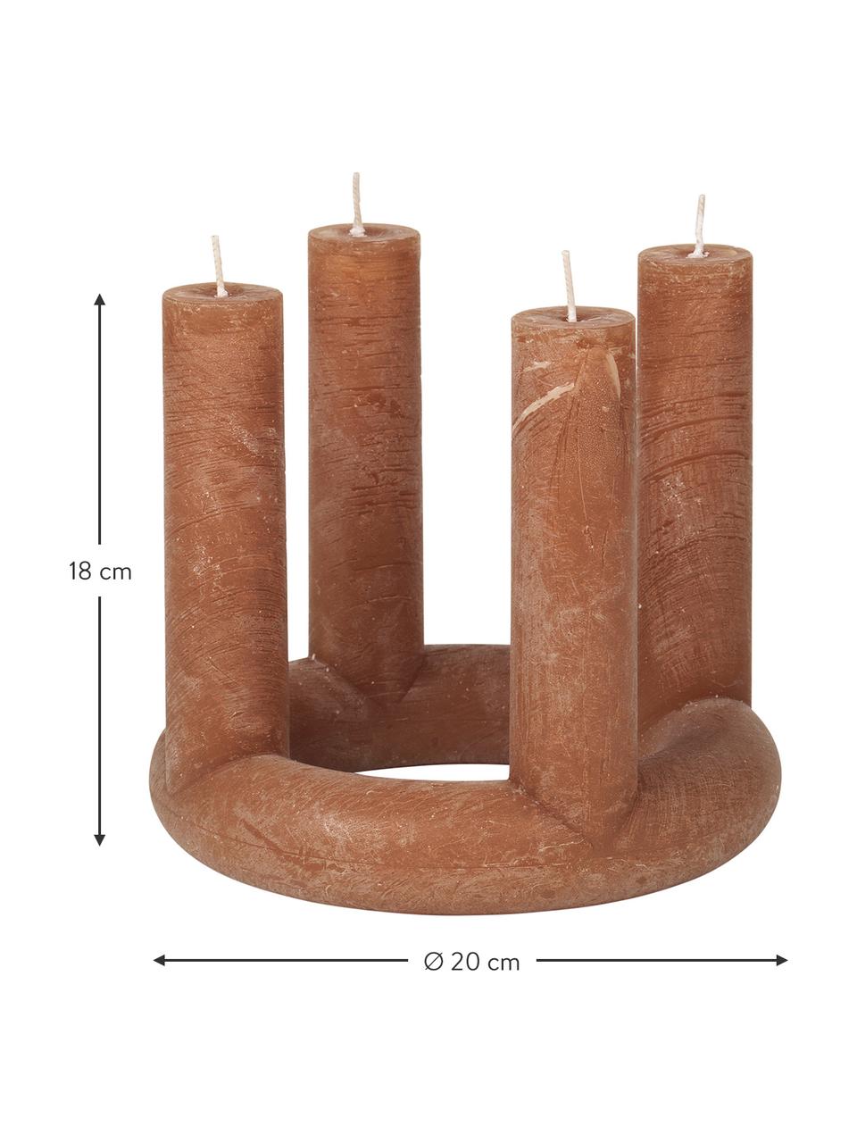 Adventní svíčka Lucia, Vosk, Terakotová, Ø 20 cm, V 18 cm