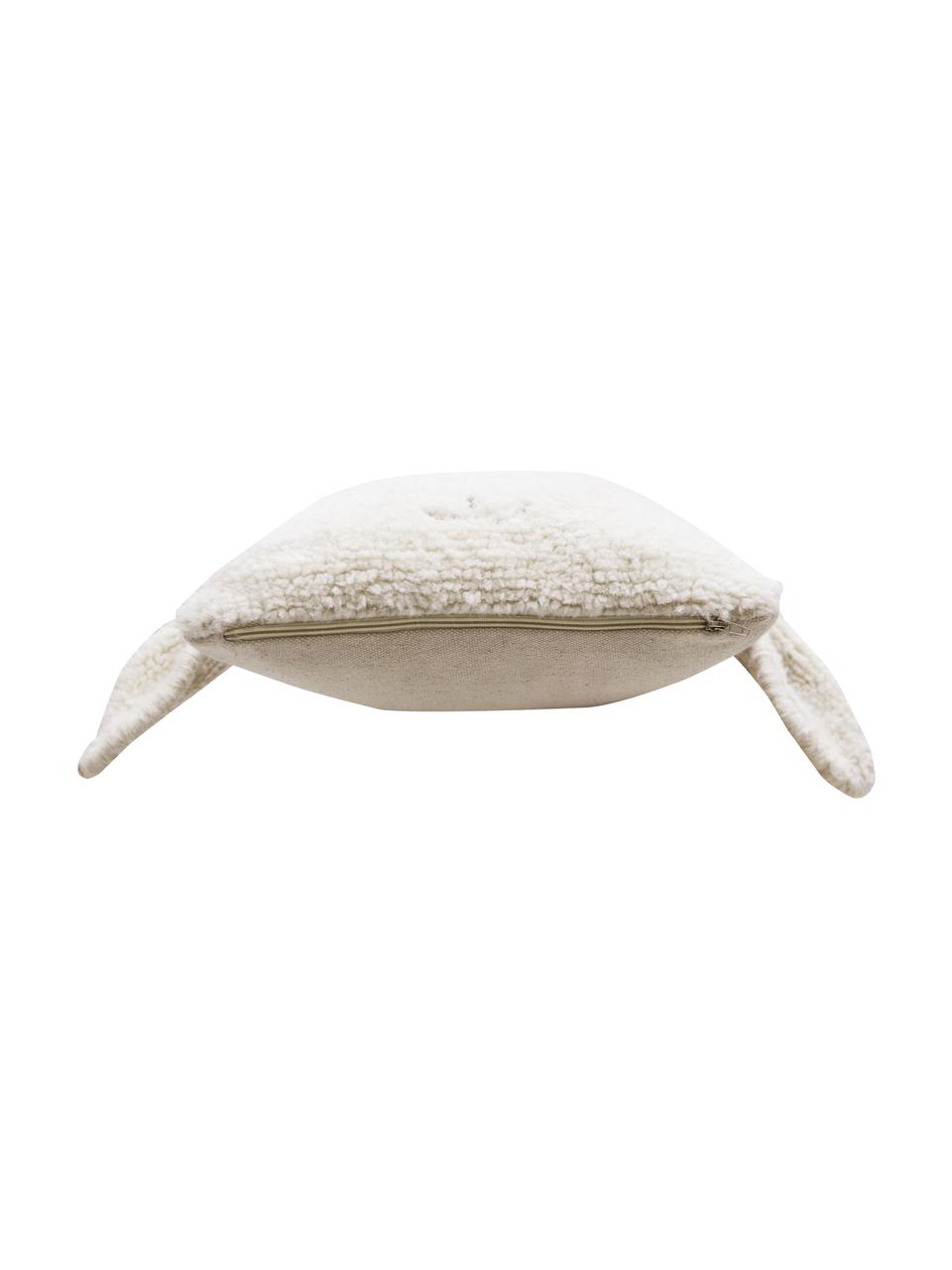 Poduszka-przytulanka Sheep, Tapicerka: 100% wełna, Kremowobiały, różowy, S 37 x D 34 cm