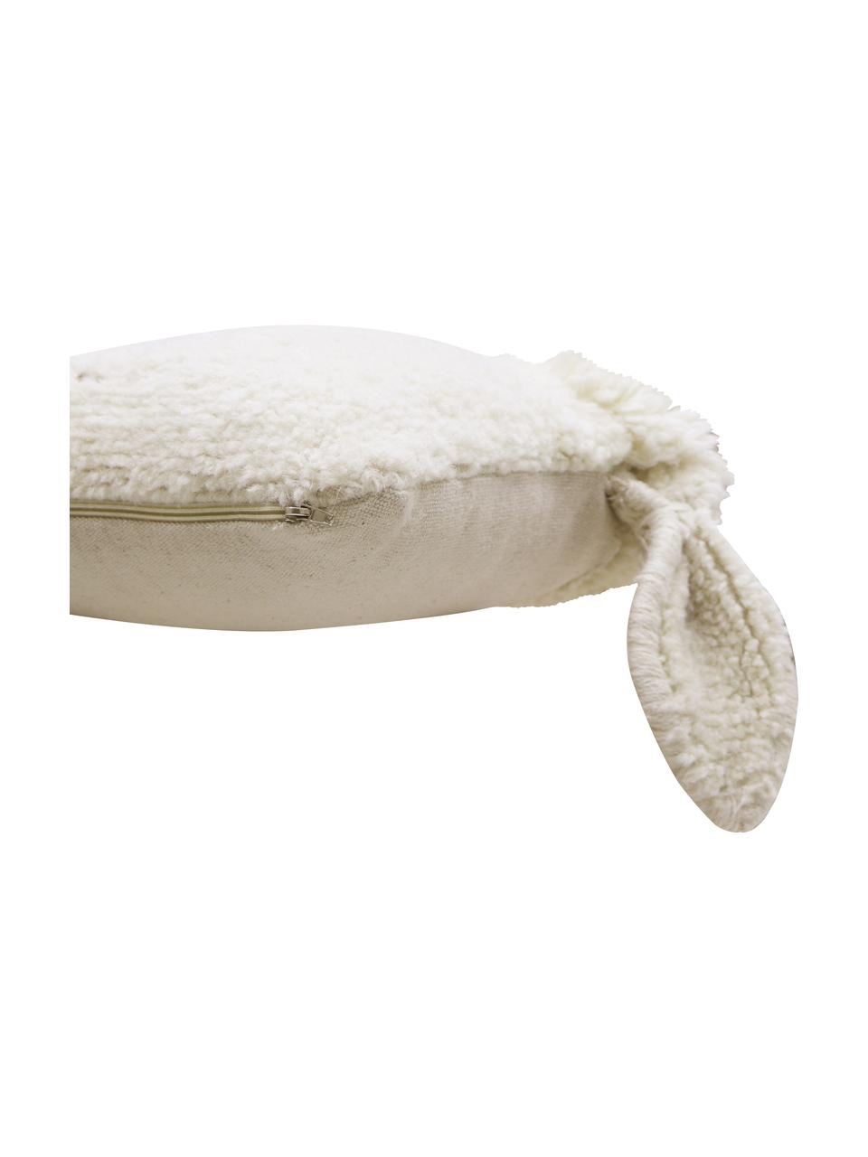 Kuschelkissen Sheep, Bezug: 100 % Wolle, Cremeweiß, Rosa, B 37 x L 34 cm