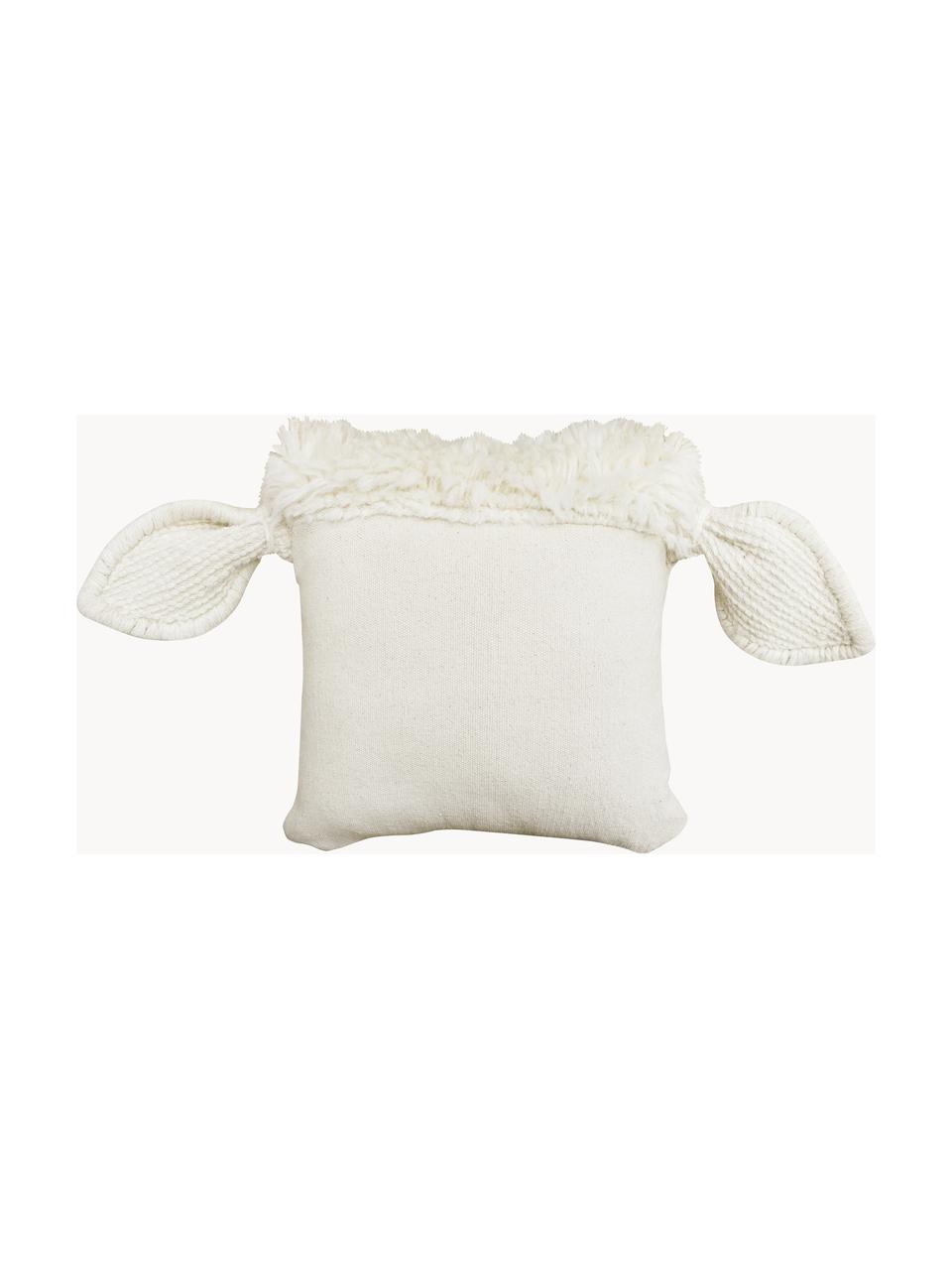 Cojín peluche de lana Sheep, Tapizado: 100% lana, Blanco Off White, rosa claro, An 37 x L 34 cm