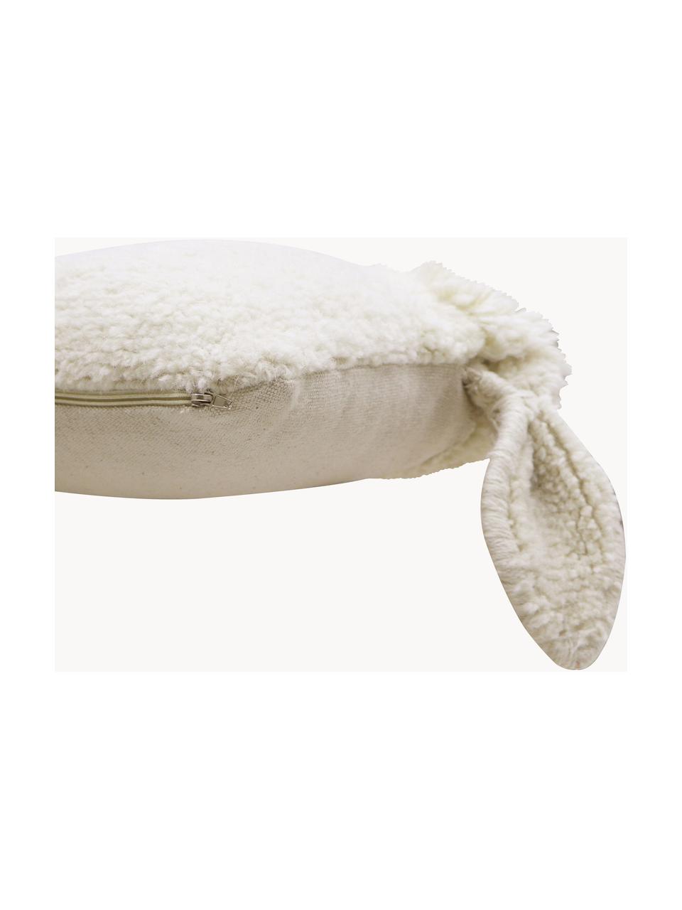 Kuschelkissen Sheep aus Wolle, Bezug: 100 % Wolle, Off White, Hellrosa, B 37 x L 34 cm