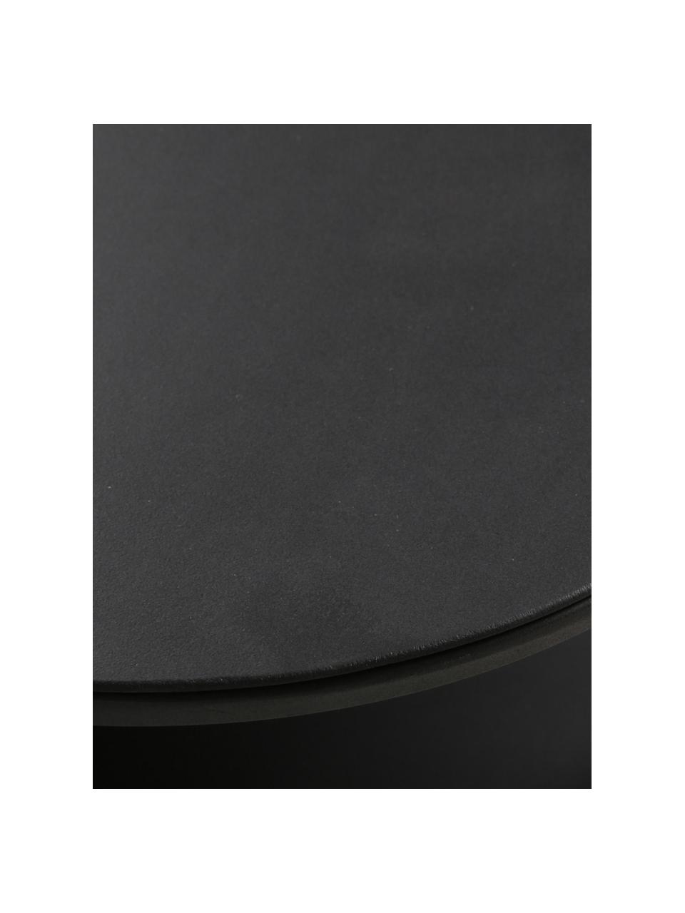 Ovale metalen salontafel Grayson, Gecoat metaal, Zwart, B 120 x D 60 cm