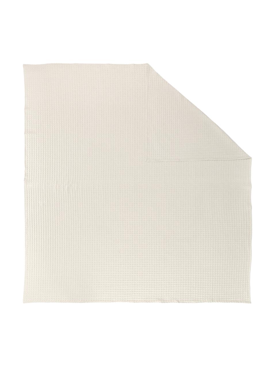 Waffelpiqué-Tagesdecke Panal, 100% Baumwolle, Cremeweiß, B 180 x L 260 cm (für Betten bis 140 x 200 cm)