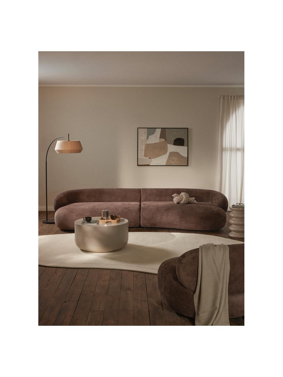 Sofa Alba (4-Sitzer), Bezug: 97 % Polyester, 3 % Nylon, Gestell: Massives Fichtenholz, Bir, Webstoff Dunkelbraun, B 326 x T 112 cm