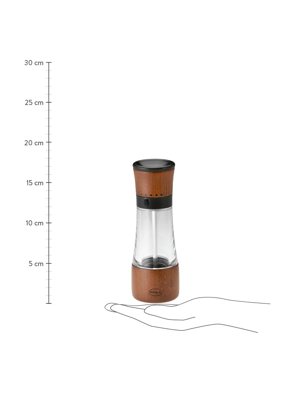 Mlýnek na koření z březového dřeva Lira, Březové dřevo, transparentní, černá, Ø 6 cm, V 18 cm