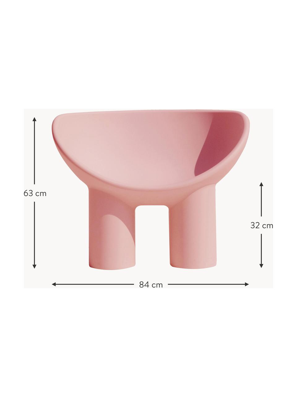 Fauteuil lounge en plastique Roly Poly, Plastique, Vieux rose, larg. 84 x prof. 57 cm