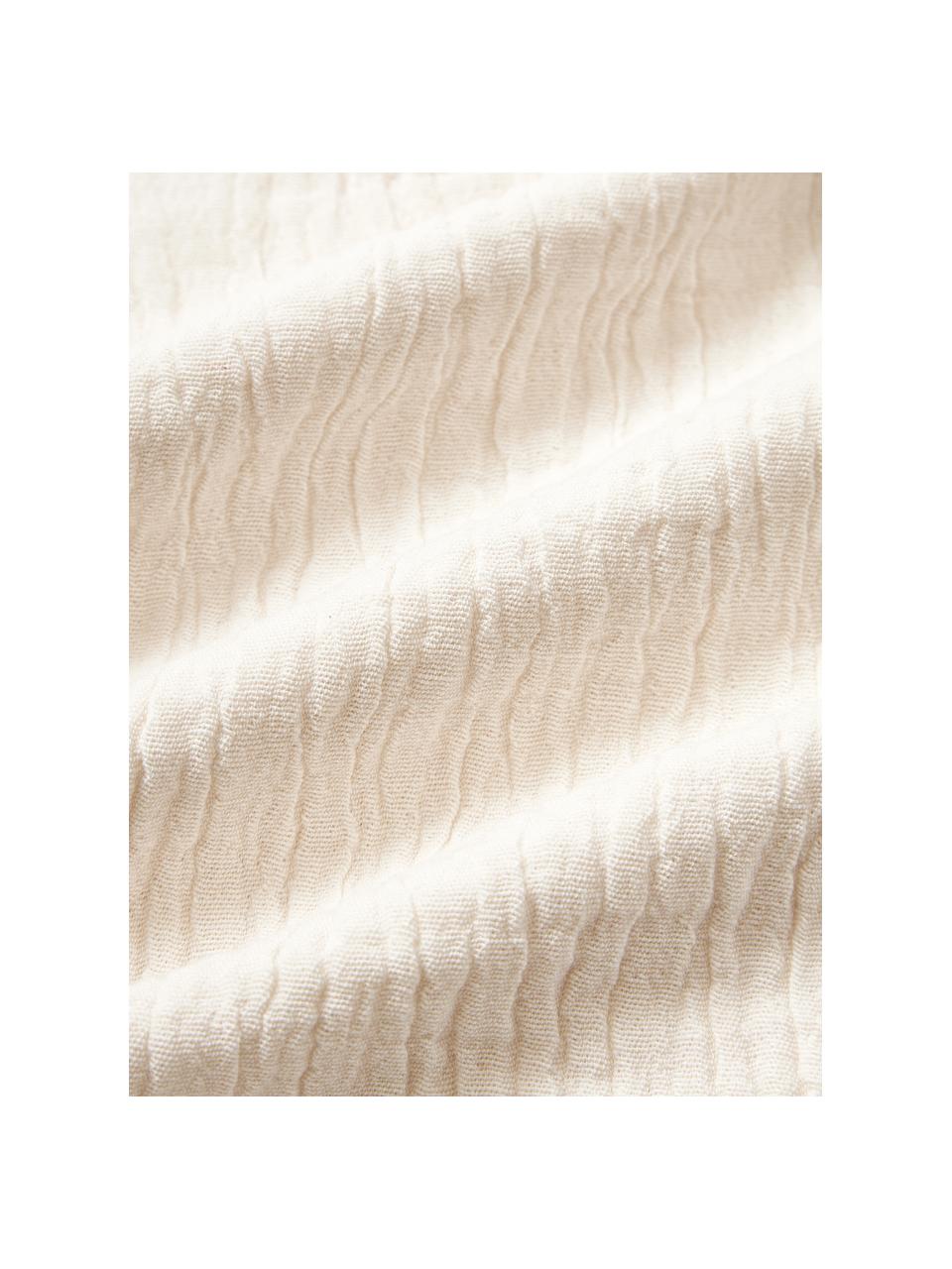 Bavlnený poťah na vankúš so strapcami Piera, 100 % bavlna, Krémovobiela, Š 45 x D 45 cm