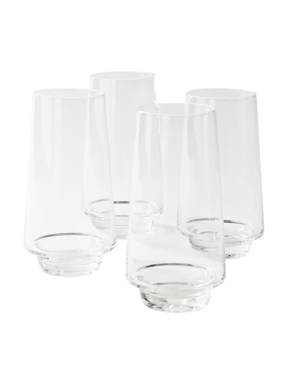 Vasos Kai, 4 uds., Vidrio, Transparente, Ø 6 x Al 15 cm, 450 ml